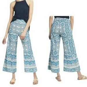 Feather Bone by Anthropologie Talese Wide Leg Pants - Blue Paisley